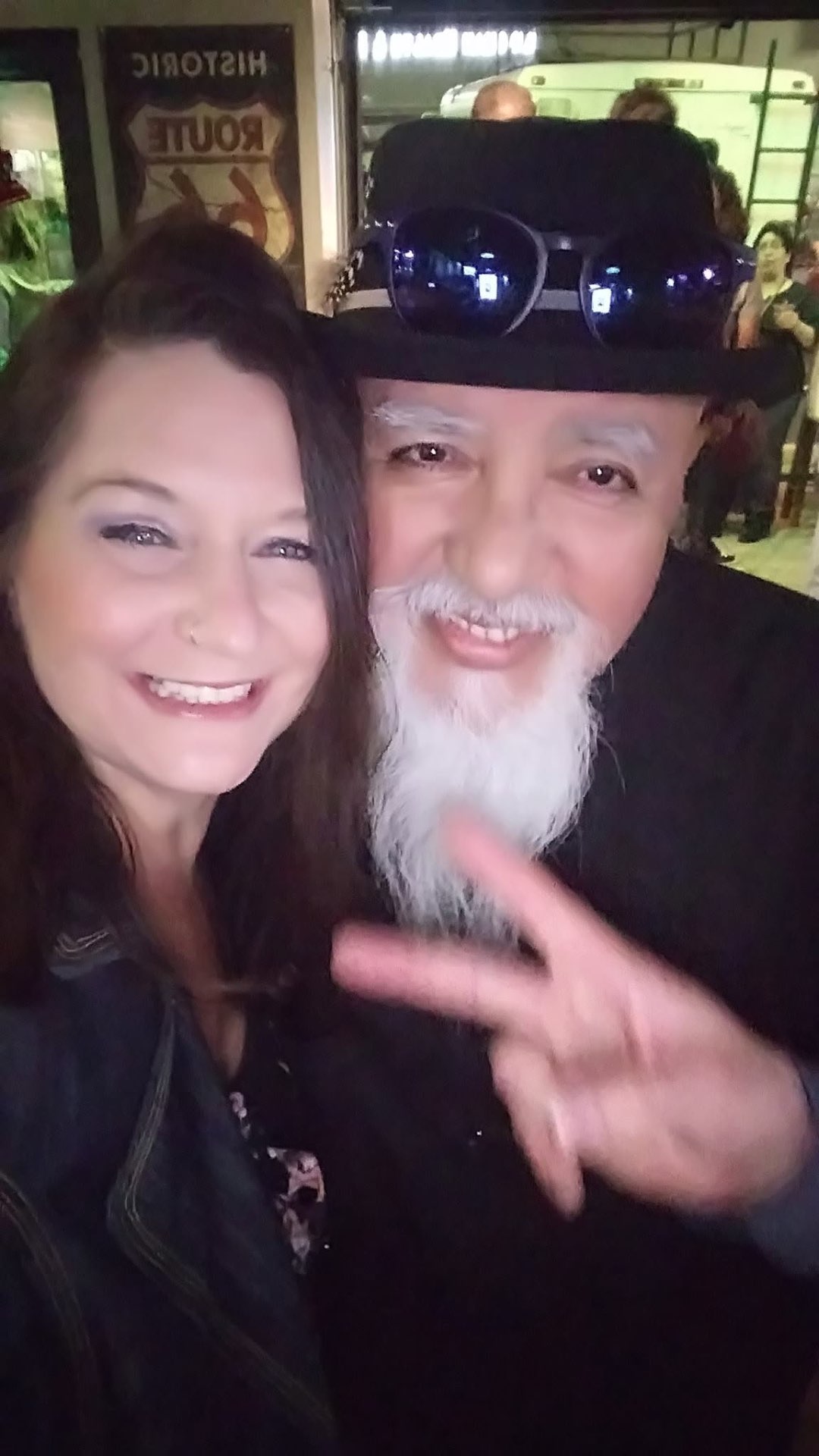Laurie and Raul having fun at a Route 66 themed venue